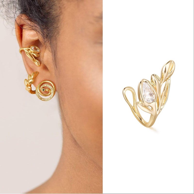 MYEARS Women Ear Cuff Earring Gold Non Pierced Ear Cartilage Clip on Wrap Hoop 14K Gold Filled Tiny Boho Beach Simple Minimalist Delicate Handmade Hypoallergenic Jewelry Gift-Sold as Single/Pair - Image 3